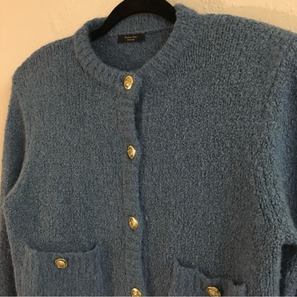 Blue Button-Up Cardigan - Picture 5 of 10